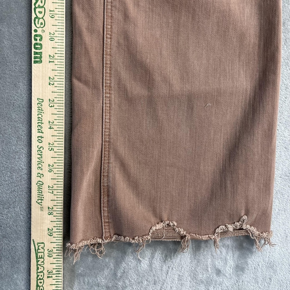 Lovervet By Vervet Wide Leg Jeans Juniors 13 Beige Hi-Rise Stretch Raw Hem 31x31 - Picture 8 of 11